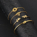 Load image into Gallery viewer, Gold Toned Stackable Bracelet Set (Pack of 4)