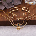 Load image into Gallery viewer, Gold Toned Stackable Bracelet Set (Pack of 4)