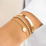 Load image into Gallery viewer, Gold Plated 3 Clover Bracelet Set
