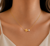 Floral Pearl Charm Necklace