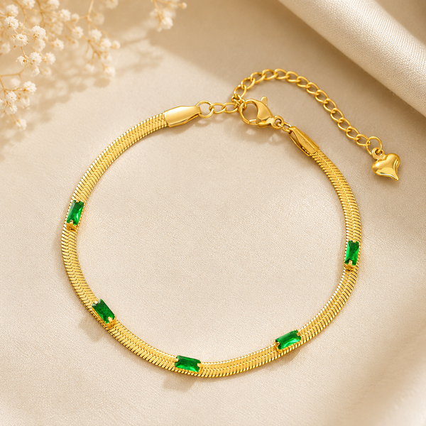 Premium Emerald Gold Bracelet