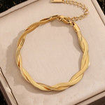 Load image into Gallery viewer, Gold Plated Thick Snake Chain Bracelet