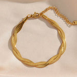Load image into Gallery viewer, Gold Plated Thick Snake Chain Bracelet