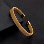 Load image into Gallery viewer, Gold Plated Mesh Cuff Bracelet