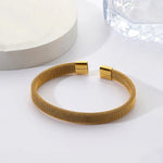 Load image into Gallery viewer, Gold Plated Mesh Cuff Bracelet