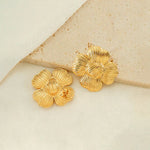 Load image into Gallery viewer, Gold Plated Floral Stud Earrings