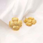Load image into Gallery viewer, Gold Plated Floral Stud Earrings