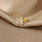 Load image into Gallery viewer, Gold Plated Rotating Clover Ring