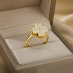 Load image into Gallery viewer, Gold Plated Rotating Clover Ring