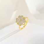 Load image into Gallery viewer, Gold Plated Rotating Clover Ring