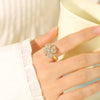 Gold Clover Rotatable Ring