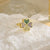 Gold Multicolor Clover Rotatable Ring