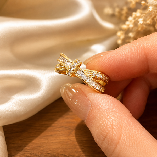 Minimal Cross Gold Ring