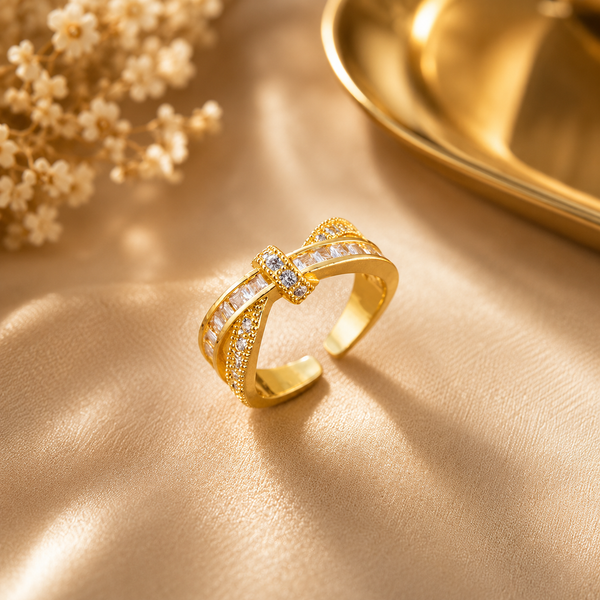 Minimal Cross Gold Ring