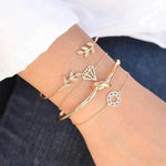 Load image into Gallery viewer, Gold Toned Stackable Bracelet Set (Pack of 4)

