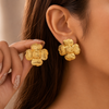 Elegant Floral Gold Studs