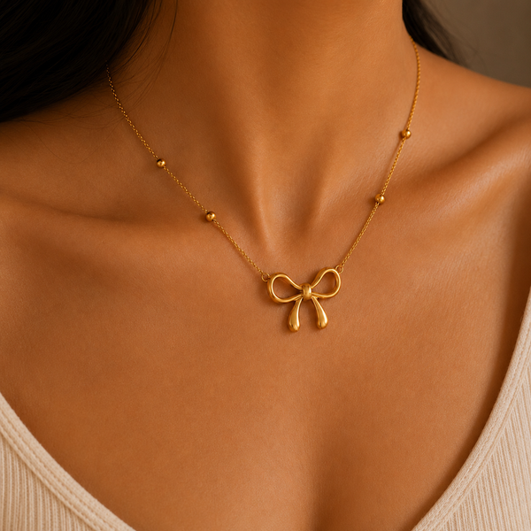 Elegant Infinity Bow Necklace