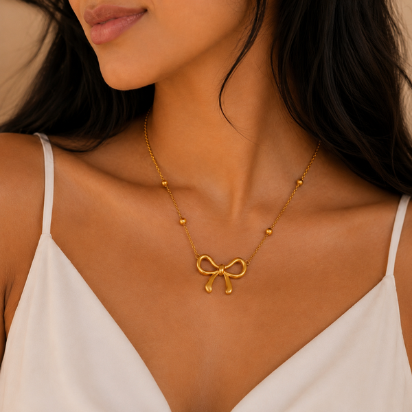 Elegant Infinity Bow Necklace