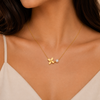 Floral Pearl Charm Necklace