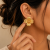 Elegant Floral Gold Studs