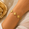 Minimal Gold Clover Bracelet