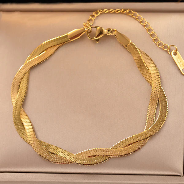 Gold Plated Thick Snake Chain Bracelet