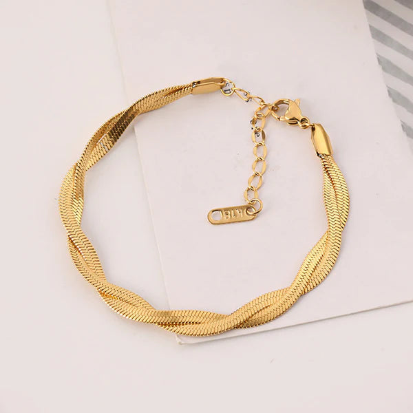 Gold Plated Thick Snake Chain Bracelet