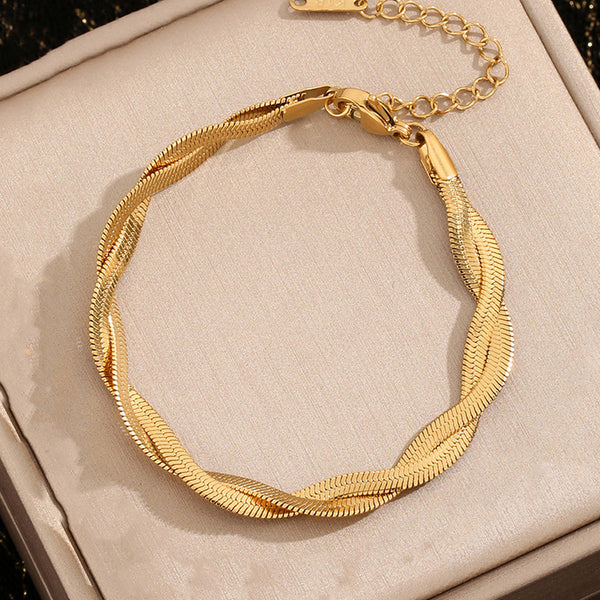 Gold Plated Thick Snake Chain Bracelet