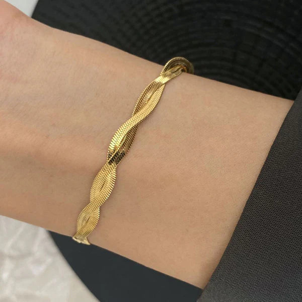 Gold Plated Thick Snake Chain Bracelet