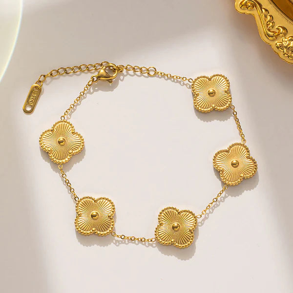 Gold Plated Clover Bracelet