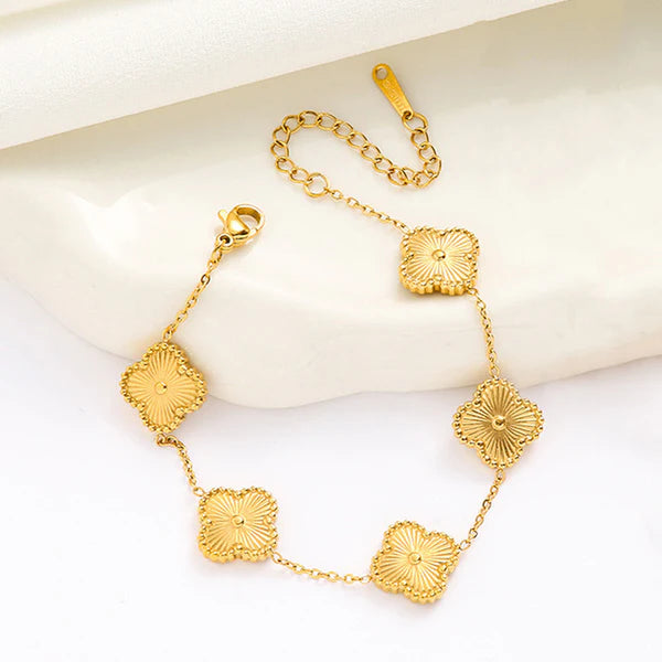 Gold Plated Clover Bracelet