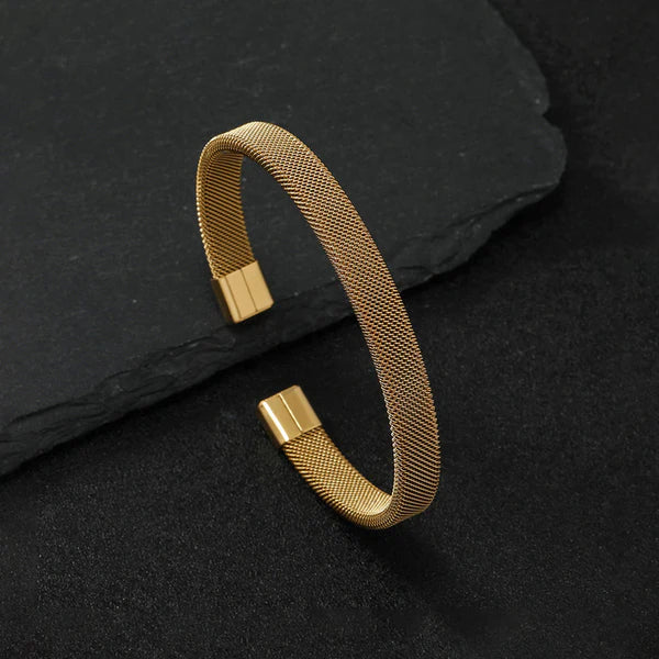 Gold Plated Mesh Cuff Bracelet