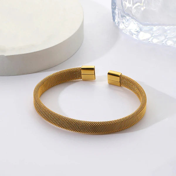Gold Plated Mesh Cuff Bracelet