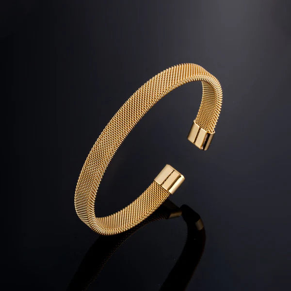 Gold Plated Mesh Cuff Bracelet