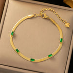 Load image into Gallery viewer, Gold Plated Emerald Wrap Snake Bracelet
