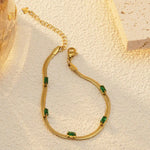 Load image into Gallery viewer, Gold Plated Emerald Wrap Snake Bracelet
