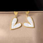 Load image into Gallery viewer, Gold Plated Heart Drop Earrings
