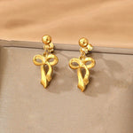 Load image into Gallery viewer, Gold Plated Infinity Bow Drop Earrings
