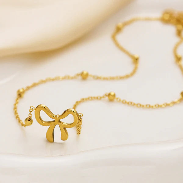 Gold Plated Infinity Bow Pendant