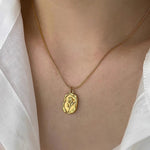 Load image into Gallery viewer, Gold Plated White Rose Pendant
