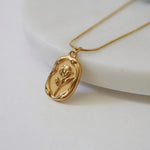 Load image into Gallery viewer, Gold Plated White Rose Pendant
