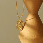 Load image into Gallery viewer, Gold Plated White Rose Pendant
