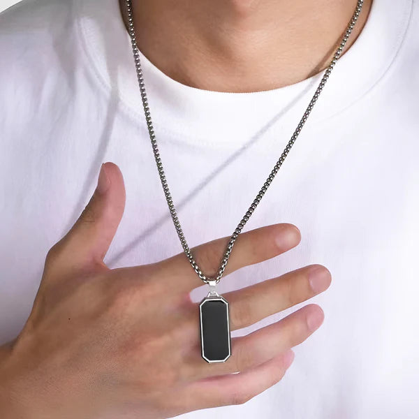 Silver Black Hip Hop Pendant