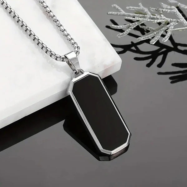 Silver Black Hip Hop Pendant
