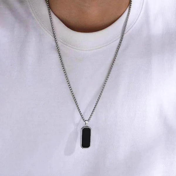 Silver Black Hip Hop Pendant