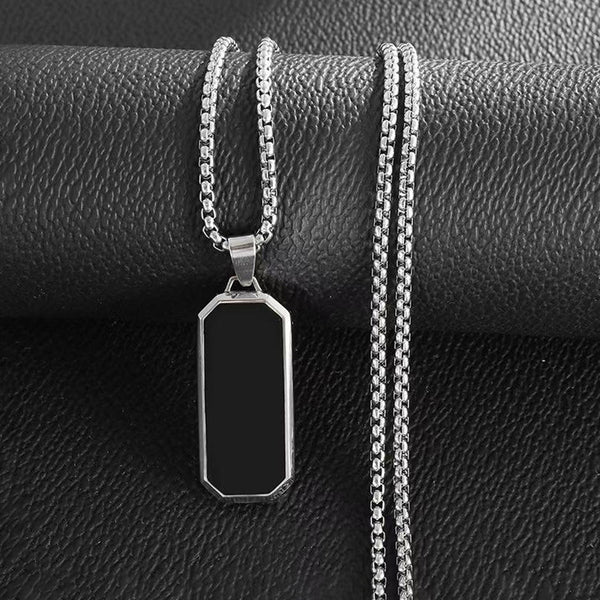 Silver Black Hip Hop Pendant