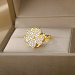 Load image into Gallery viewer, Gold Plated Rotating Clover Ring
