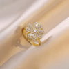 Gold Clover Rotatable Ring