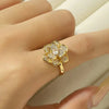 Gold Floral Rotatable Ring