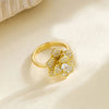 Gold Floral Rotatable Ring